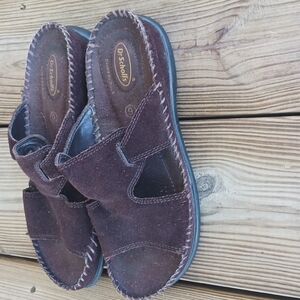 Dr Scholls women's brown leather sandals size 6